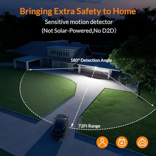LEPOWER LED Motion Sensor Security Lights, 3 Head Motion Detected, 38W, 4200LM, Waterproof IP65, 5500K, Full Metal for Outdoor, Garage, Porch, Yard (Black) - Image 3