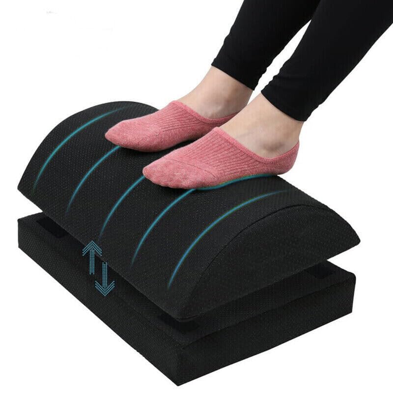 HOTKEI Adjustable Footrest Anti-Slip Washable Removable Ergonomic Foot Rest for Office Desk Chair Foam Leg Rest for Office Chairs Under Desk table - Black 7 Inch - Image 1