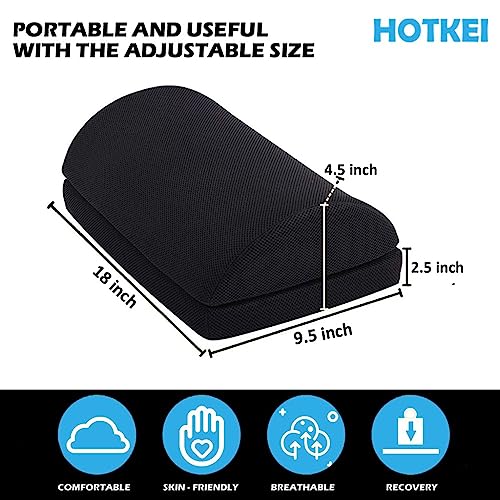 HOTKEI Adjustable Footrest Anti-Slip Washable Removable Ergonomic Foot Rest for Office Desk Chair Foam Leg Rest for Office Chairs Under Desk table - Black 7 Inch - Image 4