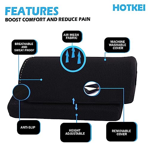 HOTKEI Adjustable Footrest Anti-Slip Washable Removable Ergonomic Foot Rest for Office Desk Chair Foam Leg Rest for Office Chairs Under Desk table - Black 7 Inch - Image 2