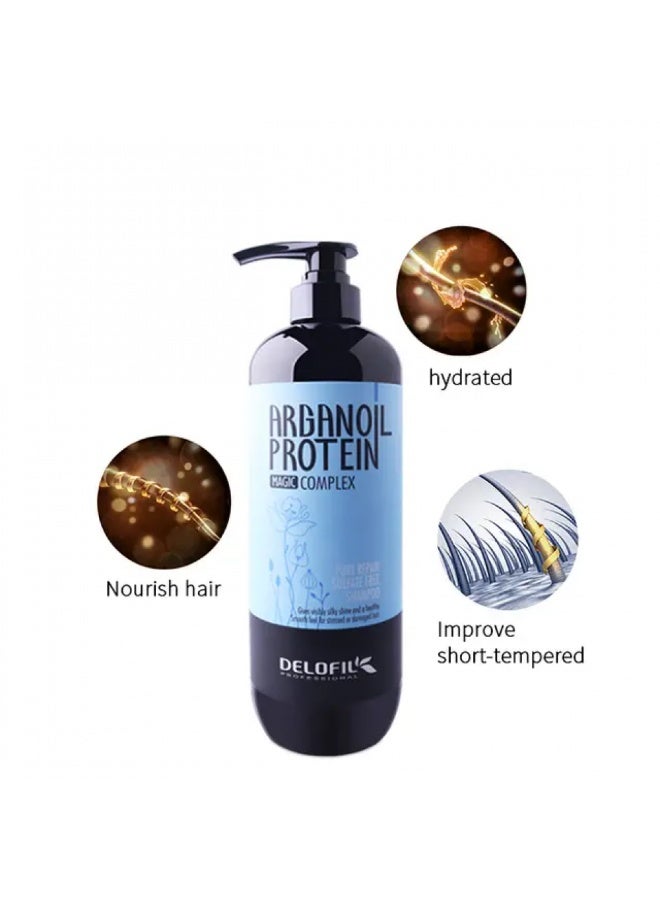 Delofil Argan Oil & Protein Set – Professional Shampoo & Conditioner for Hair Repair and Nourishment (500ml each). - Image 2