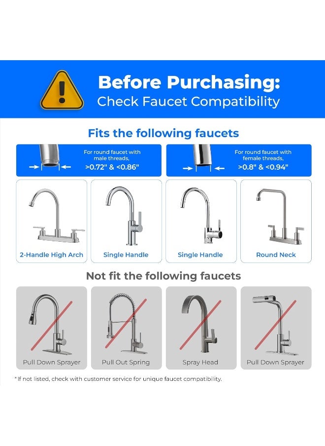 Waterdrop Waterdrop NSF Certified Faucet with Total 4 Filter Replacements, Longer Life Water Faucet Filter, Reduces Chlorine & Bad Taste - Fits Standard Faucets  - Image 2