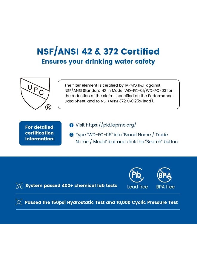 Waterdrop Waterdrop NSF Certified Faucet with Total 4 Filter Replacements, Longer Life Water Faucet Filter, Reduces Chlorine & Bad Taste - Fits Standard Faucets  - Image 4