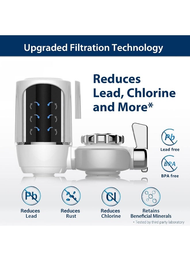 Waterdrop - Waterdrop NSF Certified Faucet with Total 4 Filter Replacements, Longer Life Water Faucet Filter, Reduces Chlorine & Bad Taste - Fits Standard Faucets - Image 1