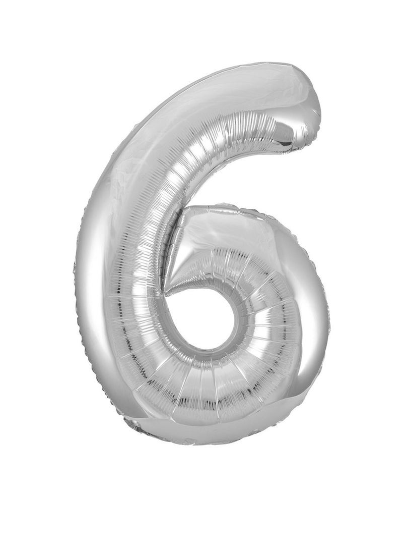 يونيك 34 "رقائق فضية رقم 6 بالون - Image 1