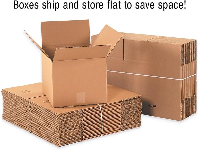 BOX USA 10 × 9 × 8 صناديق كرتونية مضلعة، صغيرة 10'طول × 9'عرض × 8'ارتفاع، عبوة من 25 | الشحن، التعبئة، الانتقال، صندوق التخزين للمنزل أو العمل، صناديق جملة قوية - Image 3