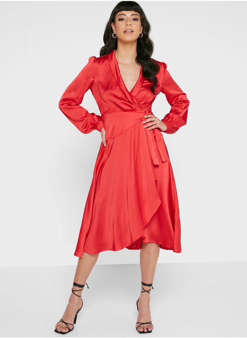 boohoo Belted Ruffle Detail Skater Dress  - Image 4