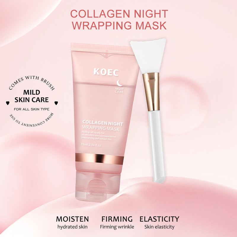 Koec Collagen Facial Skin Care 8 Pieces Set Of Mask Cream Essence Cleansing Cotton Piece Tk Explosive - Image 4