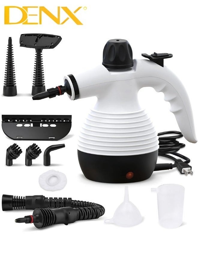 دينكس منظف بخار عالي الضغط، منظف بخار صغير محمول للاستخدام المنزلي والمطبخ متعدد الوظائف ودرجة حرارة عالية مع 9 قطع ملحقات للمطبخ والأريكة والحمام والسيارة والنافذة | 1200 واط | 350 مل | DX2596 - Image 2