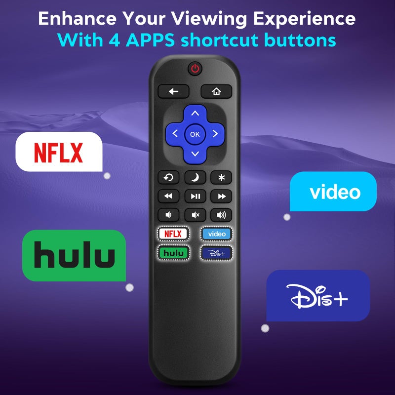 Angrox for Roku-TV-Remote-Replacement,Universal Control for TCL,ONN, Hisense Roku TVs(This Does not Work with Roku Box, Stick, Express or Player) - Image 3