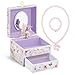 RR ROUND RICH DESIGN Kids Musical Jewelry Box for Girls with Drawer and Jewelry Set with Brave Unicorn Beautiful Dream Tune Purple - Image 3