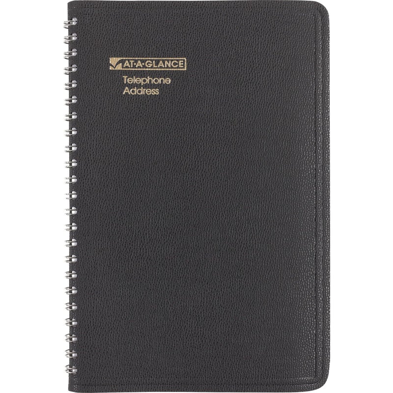 AT-A-GLANCE Large Telephone & Address Book, 800+ Entries, 4-7/8" x 8" Page Size, Black (8001105) - Image 1