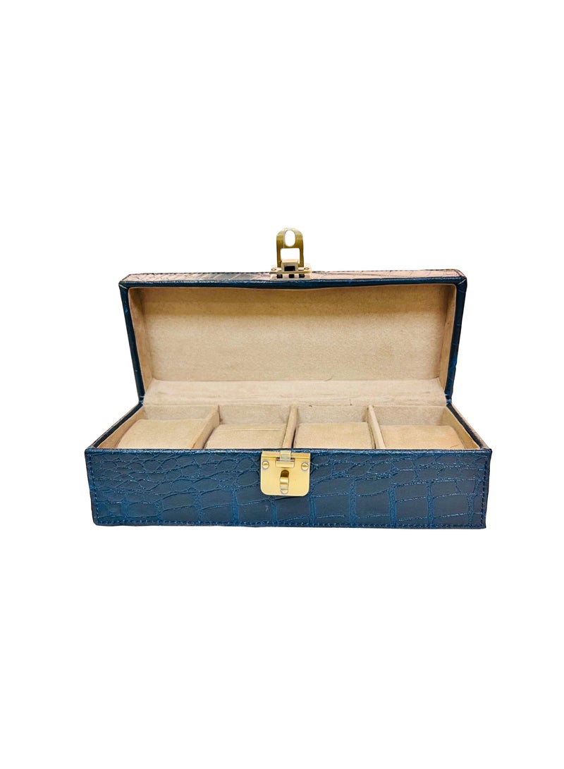 THREE SIXTY 4 Slot Croco Leather Watch Box - Image 1