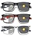 Hubeye Photochromic Reading Glasses for Men and Women TR90 Sport Reader Anti Glare UV Ray Filter Matte blackMatte RedTransparent175 - Image 1