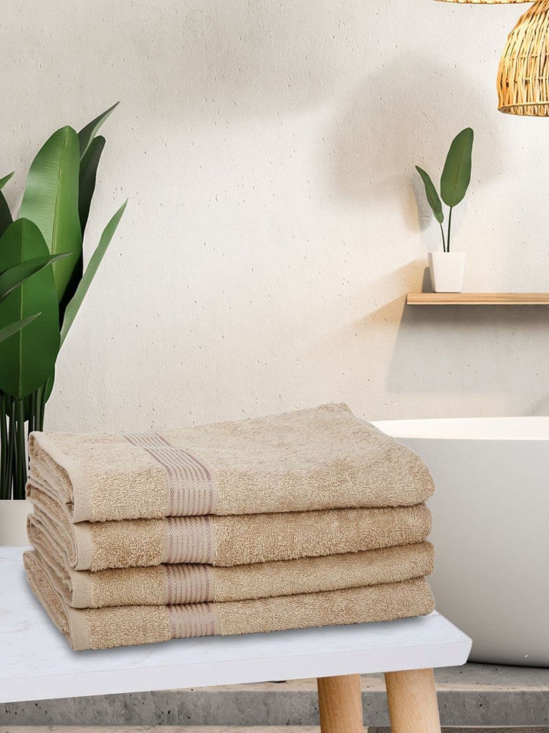 Kopa by Bianca 400 GSM 100% Cotton Soft Terry Towel l 4pc Bath Towel l Towel for Bath l Cotton Bath Towel l D`Ross l Taupe - Image 1