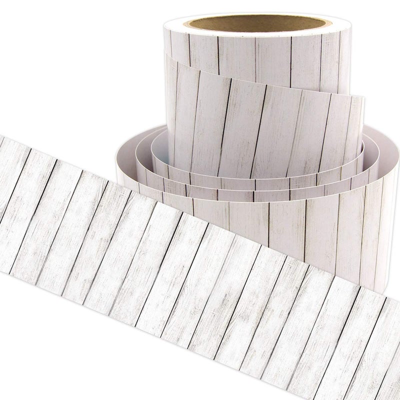 ceiba tree حدود لوحة الإعلانات من خشب سيبا الأبيض، حدود مستقيمة لتزيين الفصول الدراسية - Image 1