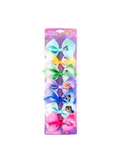 Disney Princess Girls Hair Accessories Gift Set Kids Hair Bows 7 Pcs 4 Inch Bundle Different Princess On Each Clip Alligator Clip Ages 3+