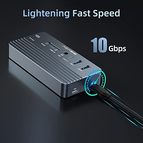 Acasis USB C Laptop Docking Station HDMI 4K60Hz with Nvme Enclosure, ACASIS 10-in-1 USB C Hub Multiport Adapter with HDMI, PD, Ethernet, SD/TF, 10G USB C/A Ports, Audio, Works for Mac/Dell/HP/Surface - Image 3