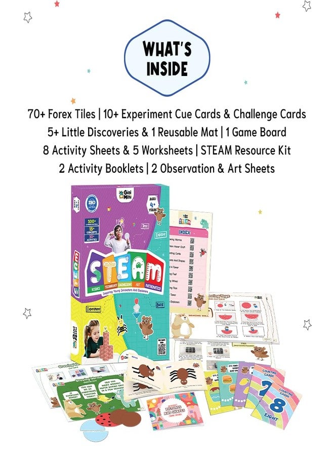 GiniMini 300+ Worksheets & STEAM Activity Kit Combo for Kids 4 5 6 7 Years | Science, English, Math | STEM Toys, DIY, Learning & Writing Practice, Technology Engineering Art, Gift for Boys & Girls - Image 3