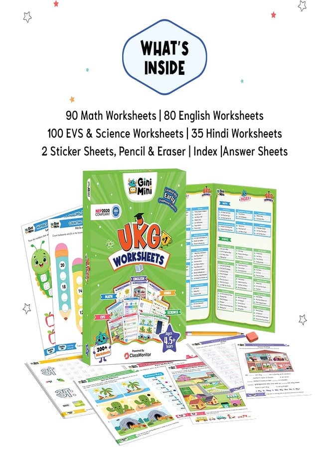 GiniMini 300+ Worksheets & STEAM Activity Kit Combo for Kids 4 5 6 7 Years | Science, English, Math | STEM Toys, DIY, Learning & Writing Practice, Technology Engineering Art, Gift for Boys & Girls - Image 2