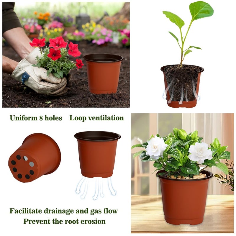 Cidenbio Nursery Pots 100 PCS 4 Inch Plant Pots with 100 Labels, Planting Pot for Plants Indoor Outdoor, Plastic Flower Pot for Seedlings Transplanting Small Plants Growing - Image 5