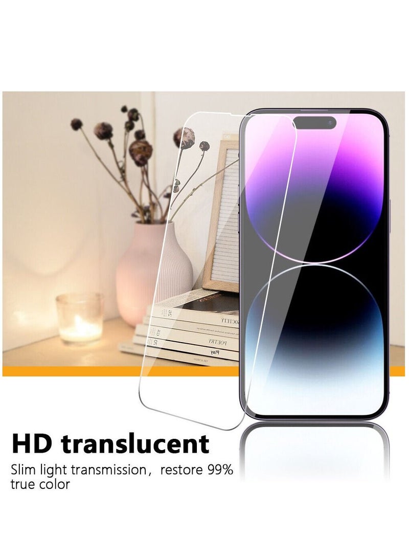 BORTONY Screen Protector Compatible with iPhone 14/14 Pro/13/13 Pro 6.1 inch Anti-Scratch Anti-Fingerprints Ultra HD Clear Transparent 9H Hardness Tempered Glass Film - Image 1