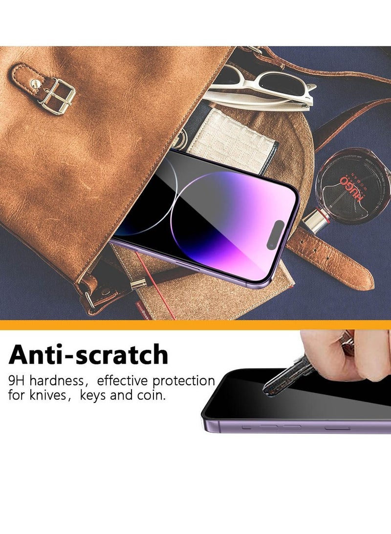 BORTONY Screen Protector Compatible with iPhone 14/14 Pro/13/13 Pro 6.1 inch Anti-Scratch Anti-Fingerprints Ultra HD Clear Transparent 9H Hardness Tempered Glass Film - Image 3