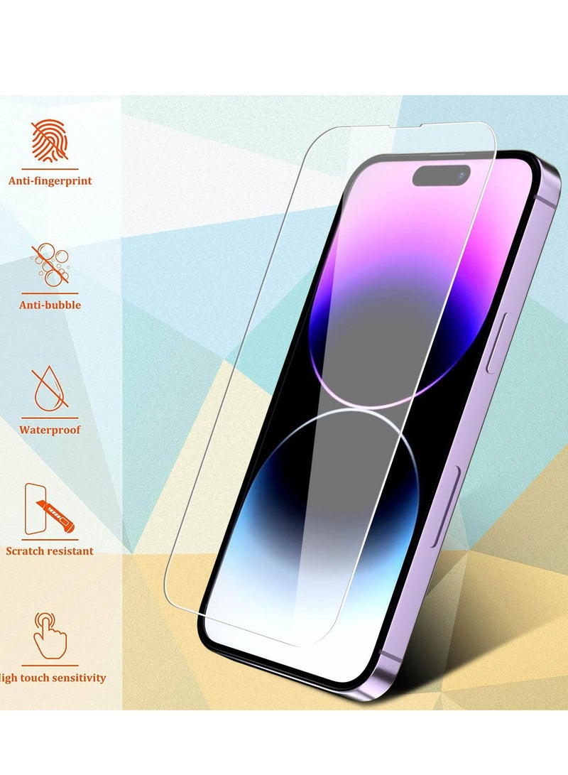 BORTONY Screen Protector Compatible with iPhone 14/14 Pro/13/13 Pro 6.1 inch Anti-Scratch Anti-Fingerprints Ultra HD Clear Transparent 9H Hardness Tempered Glass Film - Image 4