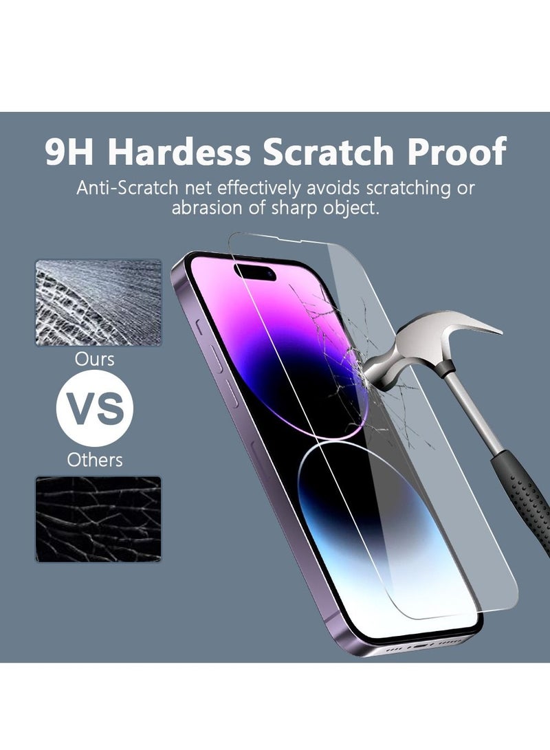 BORTONY Screen Protector Compatible with iPhone 14/14 Pro/13/13 Pro 6.1 inch Anti-Scratch Anti-Fingerprints Ultra HD Clear Transparent 9H Hardness Tempered Glass Film - Image 5