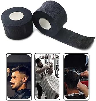 ericotry 1 Roll Neck Paper Disposable Barber Neck Paper Strips Professional Stretchy Paper Neck Band Hairdressing Accessories for Hair Cutting Styling Coloring Salon Home Use Black - Image 2