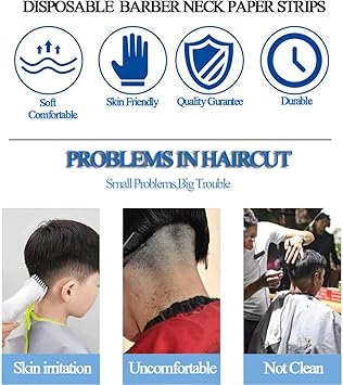ericotry 1 Roll Neck Paper Disposable Barber Neck Paper Strips Professional Stretchy Paper Neck Band Hairdressing Accessories for Hair Cutting Styling Coloring Salon Home Use Black - Image 3