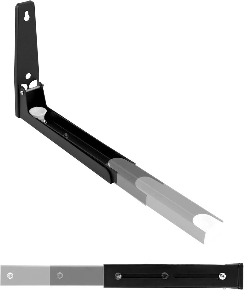 QWORK 2 x Microwave Wall Bracket with Telescopic Arms 230-400 mm, Black, for Most Microwave Ovens, Includes Mounting Material - Image 3