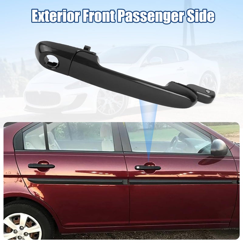 NPAUTO NPAUTO Exterior Door Handle Front Right Passenger Side Replacement for Hyundai Accent 2006 2007 2008 2009 2010 2011, Black, 80699 826601E050  - Image 2