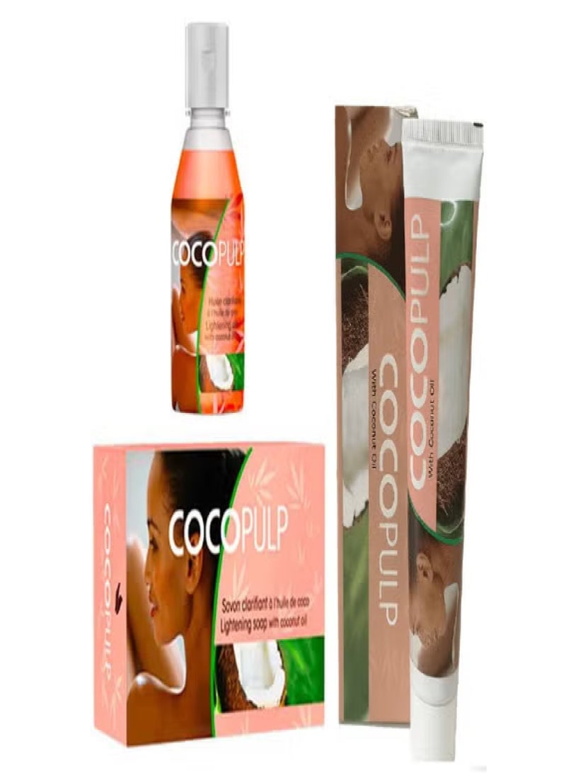 COCOPULP Lightening With Coconut Oil 3Pcs Set