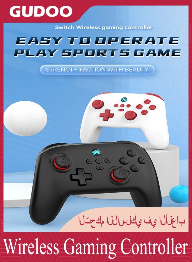 وحدة تحكم ألعاب لاسلكية 2.4G مع محرك اهتزاز مزدوج، عصا التحكم ولوحة ألعاب بأربعة أزرار قابلة للتخصيص، وحدة تحكم مزودة بقاعدة شحن متوافقة مع أجهزة الكمبيوتر الشخصي وأندرويد وستيم ديك وأبل. - Image 2