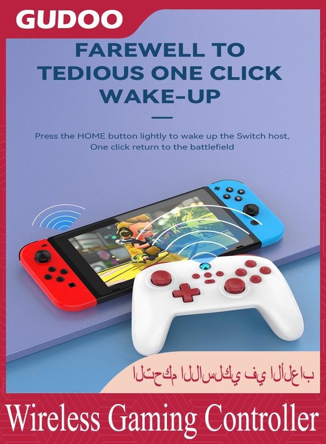 وحدة تحكم ألعاب لاسلكية 2.4G مع محرك اهتزاز مزدوج، عصا التحكم ولوحة ألعاب بأربعة أزرار قابلة للتخصيص، وحدة تحكم مزودة بقاعدة شحن متوافقة مع أجهزة الكمبيوتر الشخصي وأندرويد وستيم ديك وأبل. - Image 4