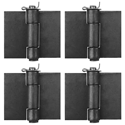 MOUNTAIN_ARK 4 Pack 3-3/8" x 3-3/8" Weldable Hinges, Heavy Duty Weld On Butt Hinges for Garage Metal Gate, Trailer, BBQ Smoker, 3.5 mm Thick - Image 5