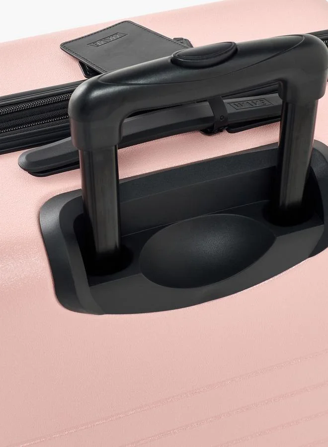 Wave PINK Textured Hardcase Luggage Trolley With Retractable Handle - 28 Inches Check-In Bag for Women | Best Price UAE