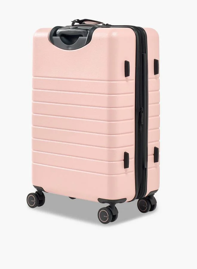 Wave PINK Textured Hardcase Luggage Trolley With Retractable Handle - 28 Inches Check-In Bag for Women | Best Price UAE
