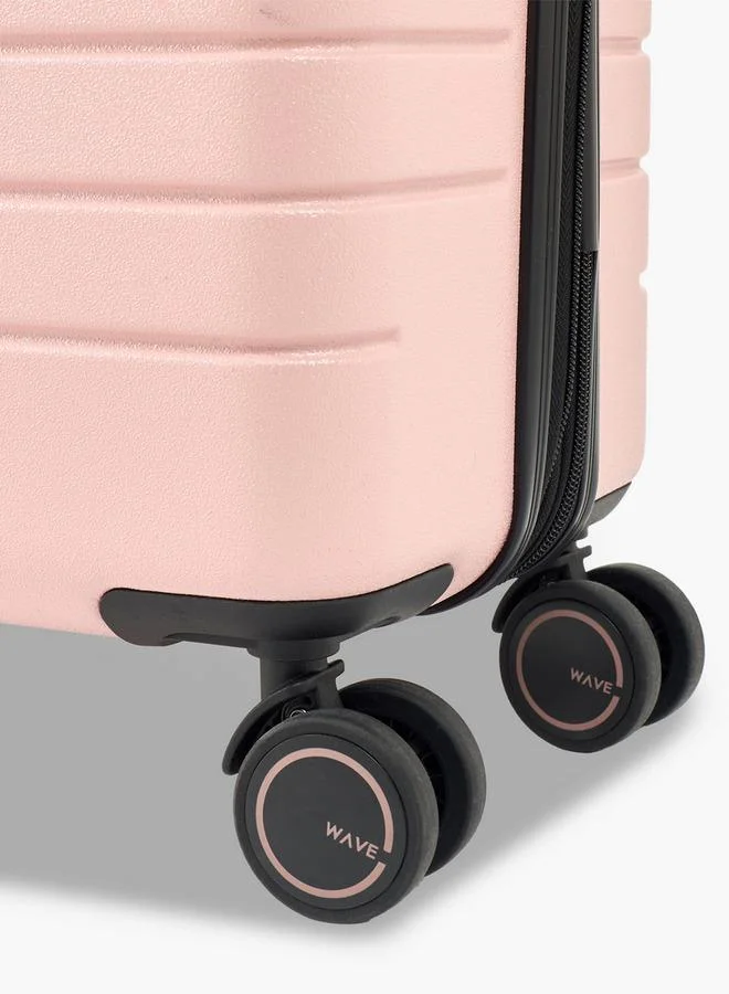 Wave PINK Textured Hardcase Luggage Trolley With Retractable Handle - 28 Inches Check-In Bag for Women | Best Price UAE