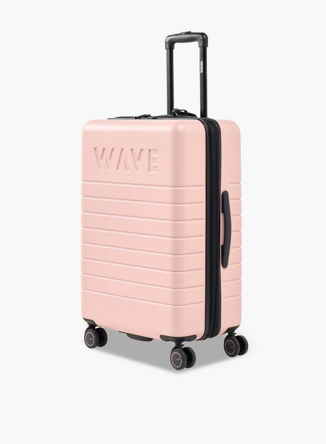 Wave Textured Hardcase Luggage Trolley With Retractable Handle - 28 Inches Check-In Bag - Image 1