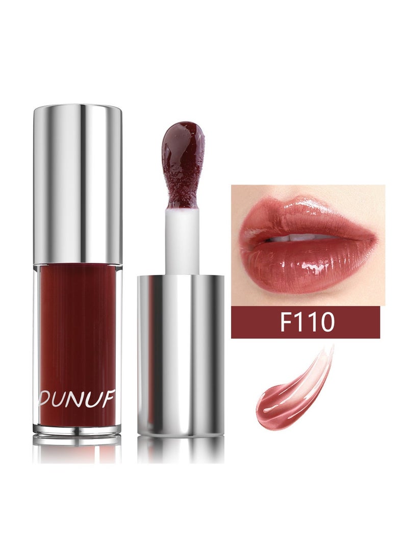 DUNUF Lip Glow Oil Deep Nourishing Moisturizing Glossy Mirror Shiny Plumping Long Lasting Lightweight Non Sticky Portable Lip Oil Lip Care to Fade Lines and Exfoliate Dead Skin for Women 3.5ml - Image 1