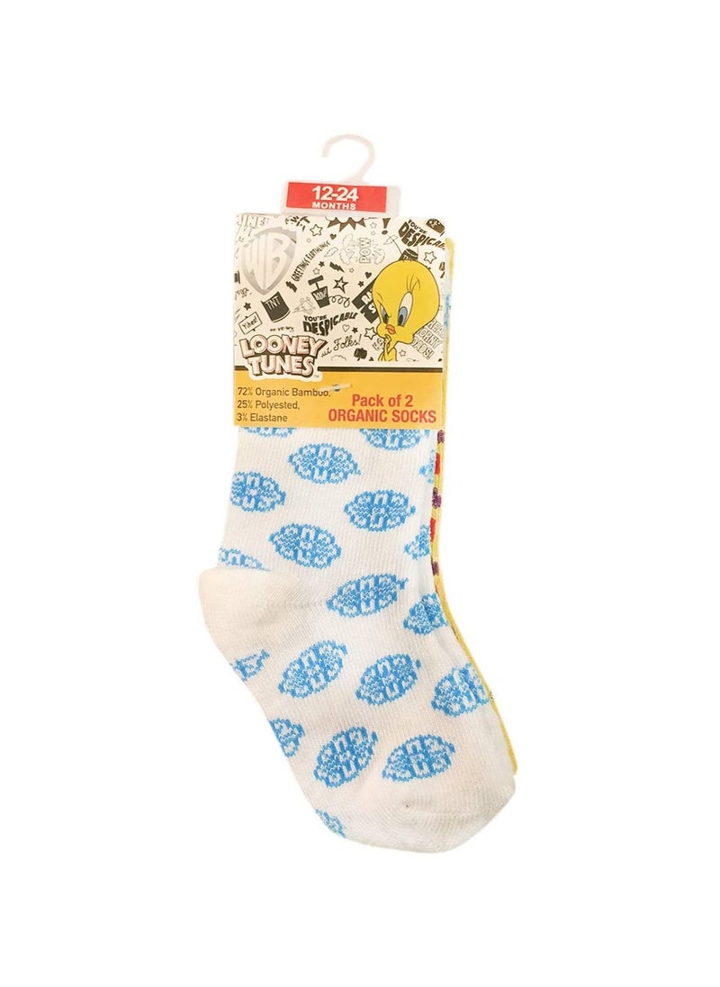Warner Bros - Warner Bros Tweety Sock, Printed, 12 - 24 Months, Set of 6 - Image 1