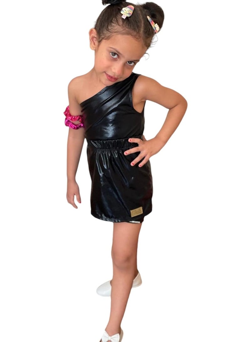 Girls 2 Piece Leather Disco Gymnastics and Sports Set