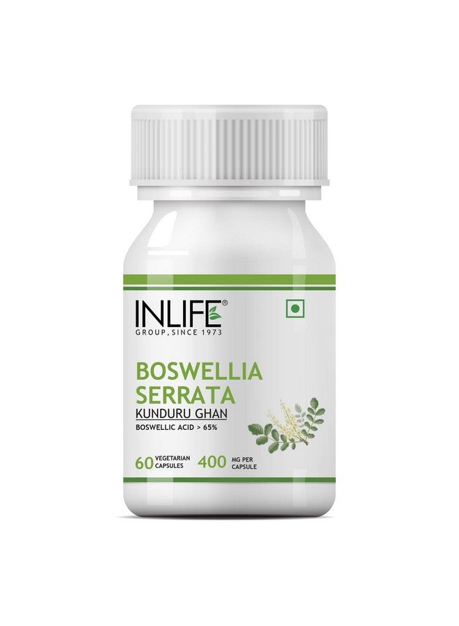 INLIFE Boswellia Serrata Extract (Boswellic Acids > 65%) Joint Supplement, 400 mg - 60 Vegetarian Capsules (Pack of 1, 60) - Image 1