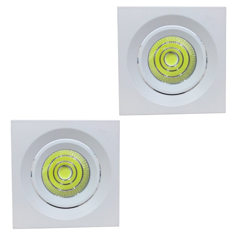 Bene BENE Radiance Aluminium Square Ceiling Light Yellow 7w Pack of 2 Pcs  - Image 1