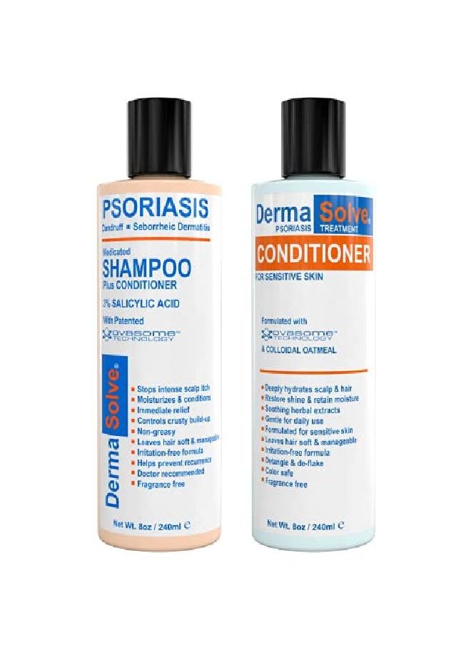 Dermasolve Scalp Psoriasis & Dandruff Shampoo And Conditer By ; Seborrheic Dermatitis Shampoo & Conditer Naturally Heals Itchy Flakey Inflamed Skin And Provides Soothing Moisturizing Relief  - Image 2