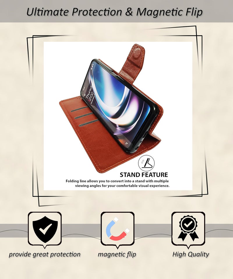 SBMS Flip Cover Flip Cover for Samsung Galaxy A17 5G / Samsung F17 5G / Samsung M17 5G Back Cover Case with Magnatic Closure | Inbuilt Stand | Card & Money Pocke (Brown) - Image 3