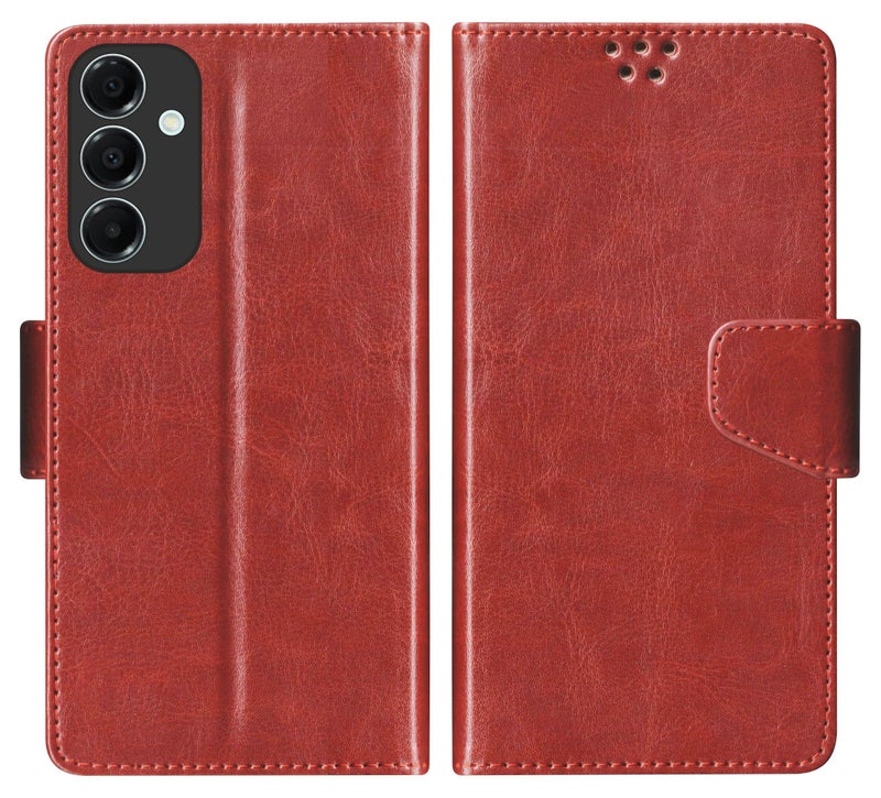 SBMS Flip Cover Flip Cover for Samsung Galaxy A17 5G / Samsung F17 5G / Samsung M17 5G Back Cover Case with Magnatic Closure | Inbuilt Stand | Card & Money Pocke (Brown) - Image 1