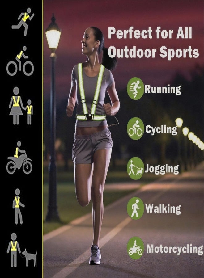 YUNLOVXEE Reflective Vest Running Gear 2 Pack Adjustable Safety High Visible Reflective Belt Straps for Night Running - Image 3